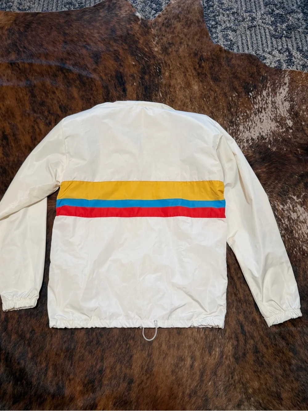 Vintage Adidas Colombia Soccer Jacket Mens M  White Yellow Blue Red Hooded RARE